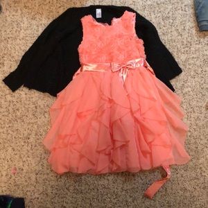 Girls throw coat and dress.